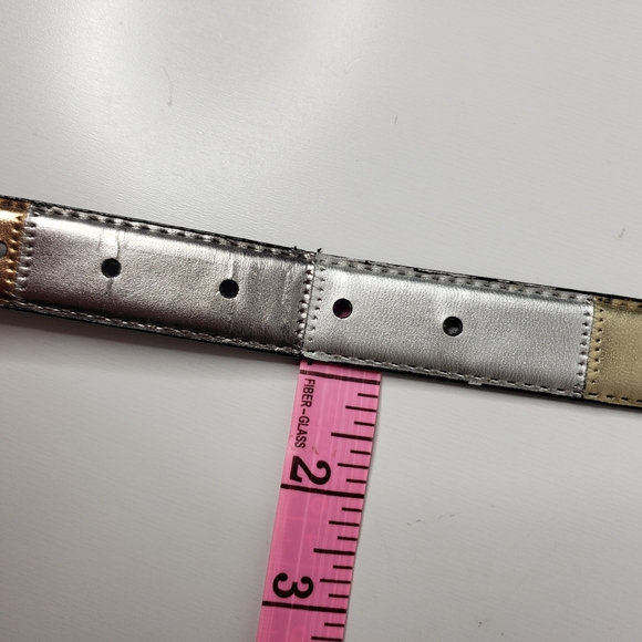 Metallic Gold Silver Bronze Thin Copper Leather Amiee Lynn Disco Fall Trend Blt - Picture 7 of 8